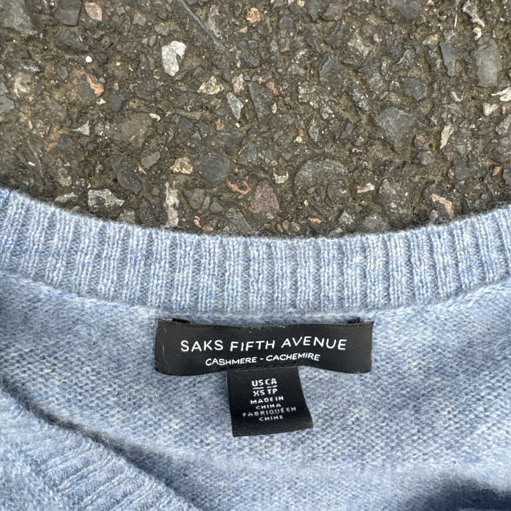 Saks‎ fifth avenue 100% cashmere blue sweater  XS - Picture 11 of 12